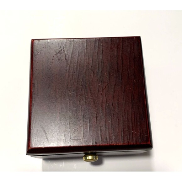 Stuart Austin Quartz Clock Captains Desk Wooden Hinged Box Dept Defense Emblem - Picture 6 of 11